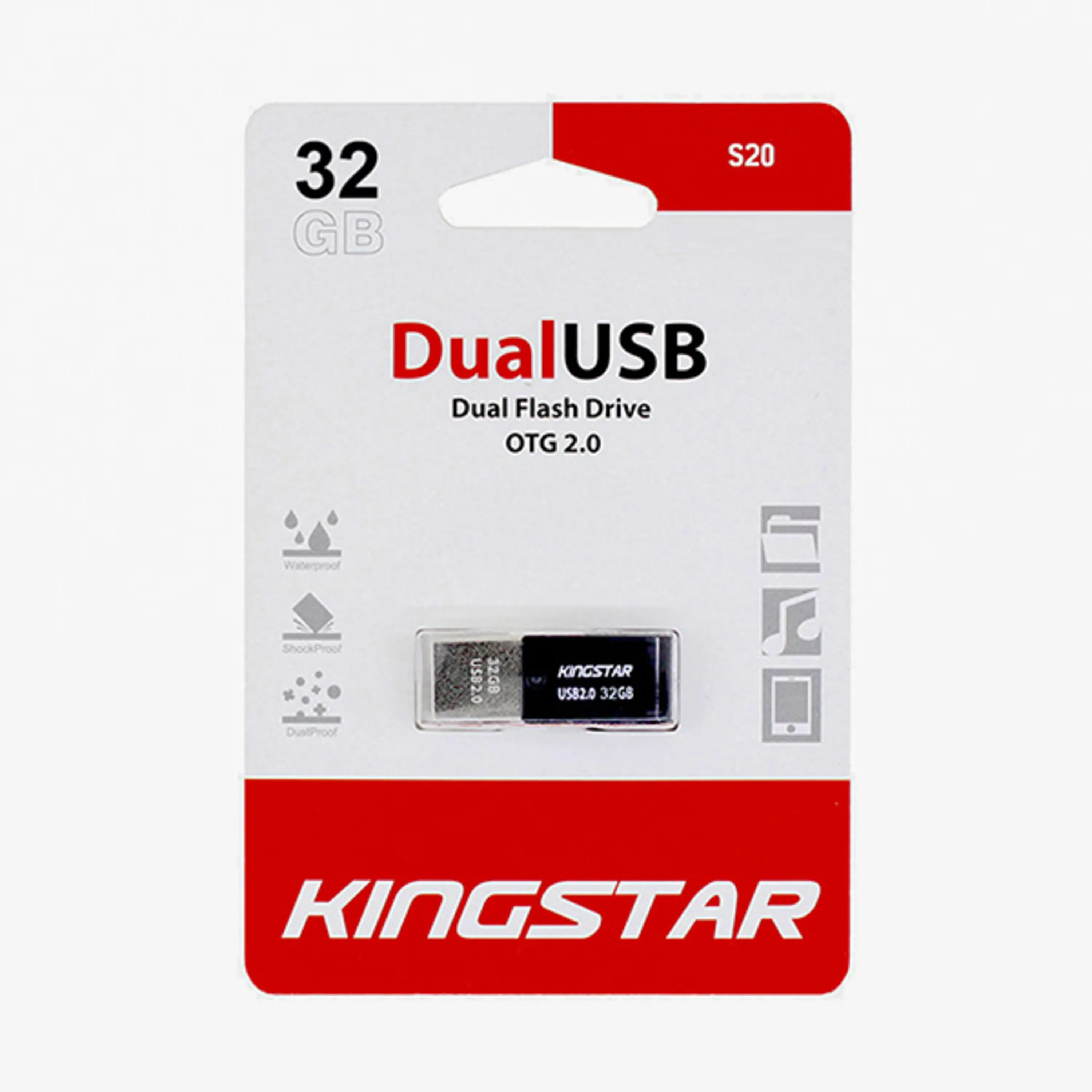 فلش 32 گیگ کینگ استار KingStar DualUSB S20 OTG فلش 32 گیگ کینگ استار KingStar DualUSB S20 OTG
